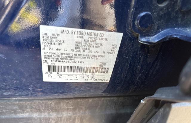 1FM5K8AB5LGA19374 - 2020 FORD EXPLORER POLICE INTERCEPTOR Mavi foto 10