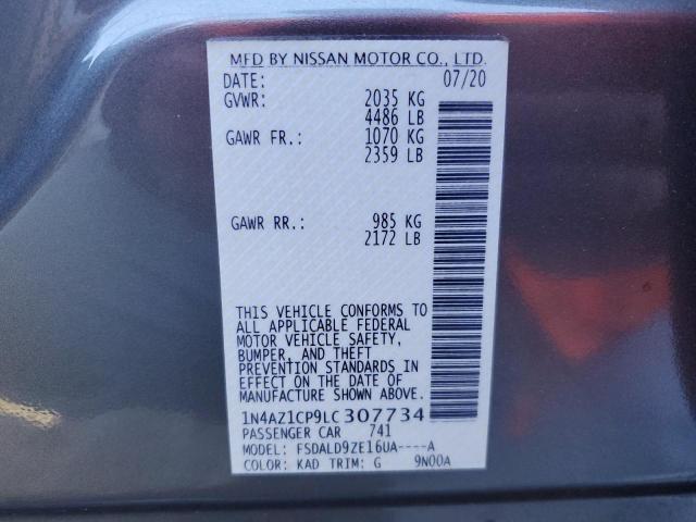 1N4AZ1CP9LC307734 - 2020 NISSAN LEAF SV GRAY photo 12