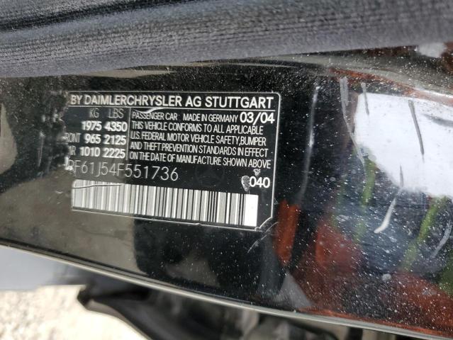 WDBRF61J54F551736 - 2004 MERCEDES-BENZ C 240 黑色 照片 12