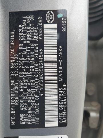 4T1BE30K85U544545 - 2005 TOYOTA CAMRY LE SILVER photo 12