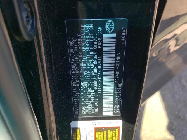 4T4BF3EK7BR102914 - 2011 TOYOTA CAMRY BASE 黑色 照片 13