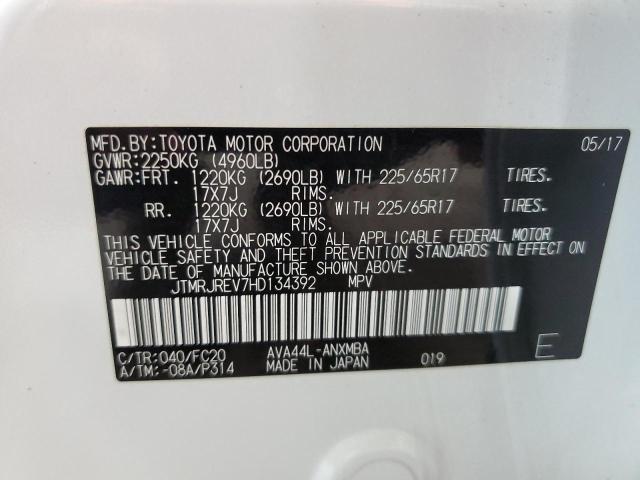 JTMRJREV7HD134392 - 2017 TOYOTA RAV4 HV LE WHITE photo 13