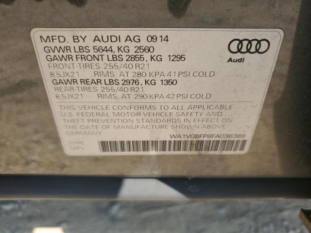 WA1VGBFP8FA036369 - 2015 AUDI SQ5 PRESTIGE CHARCOAL photo 13