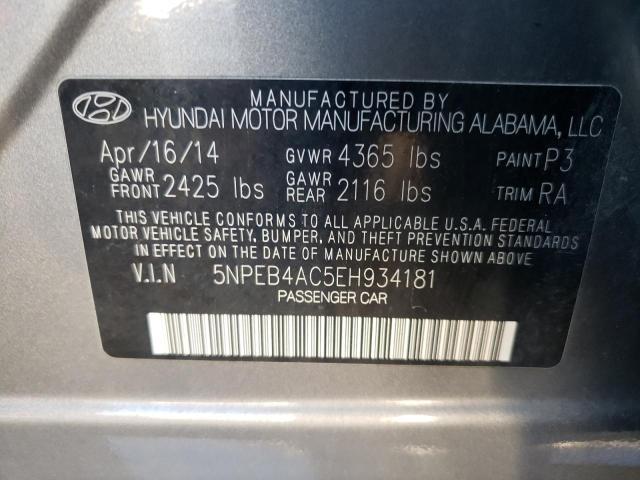 5NPEB4AC5EH934181 - 2014 HYUNDAI SONATA GLS GRAY photo 12