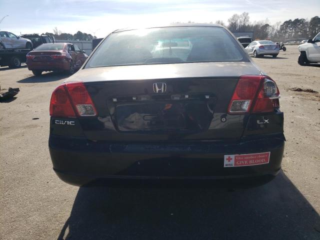 2HGES16543H583277 - 2003 HONDA CIVIC LX BLACK photo 6