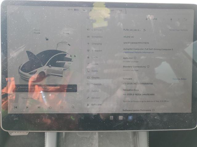 5YJ3E1EA7PF577870 - 2023 TESLA MODEL 3 白色 照片 9