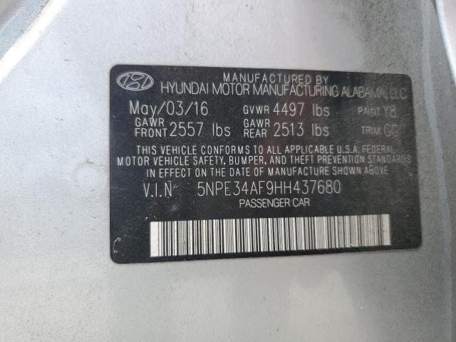 5NPE34AF9HH437680 - 2017 HYUNDAI SONATA SPORT SILVER photo 13
