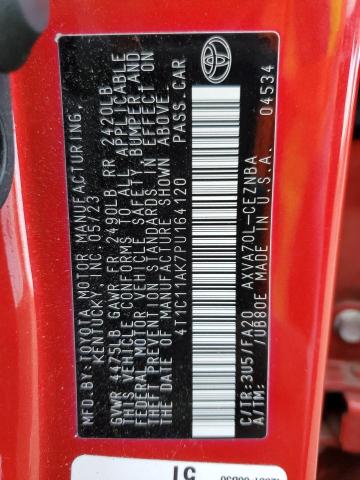 4T1C11AK7PU164120 - 2023 TOYOTA CAMRY LE RED photo 13
