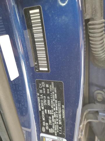 3KPF24AD7KE027011 - 2019 KIA FORTE FE BLUE photo 12
