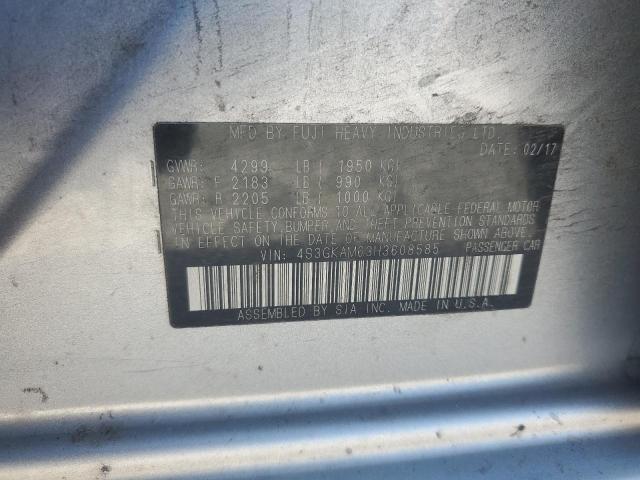 4S3GKAM63H3608585 - 2017 SUBARU IMPREZA SPORT 银色 照片 12