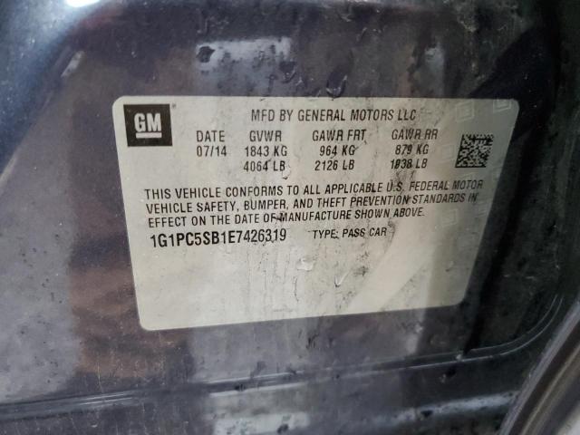 1G1PC5SB1E7426319 - 2014 CHEVROLET CRUZE LT GRAY photo 13