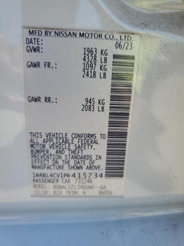 1N4BL4CV1PN415734 - 2023 NISSAN ALTIMA SR SILVER photo 12