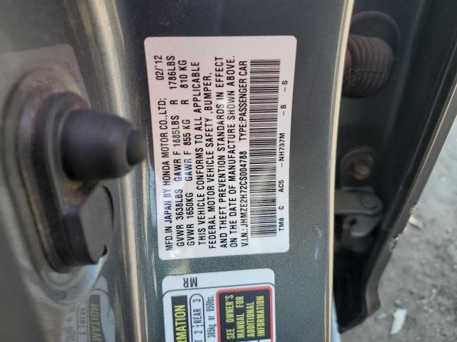 JHMZE2H72CS004788 - 2012 HONDA INSIGHT EX Grau Foto 12