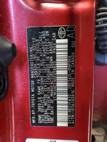 2T1KU4EE4DC056625 - 2013 TOYOTA COROLLA MA 红色 照片 13