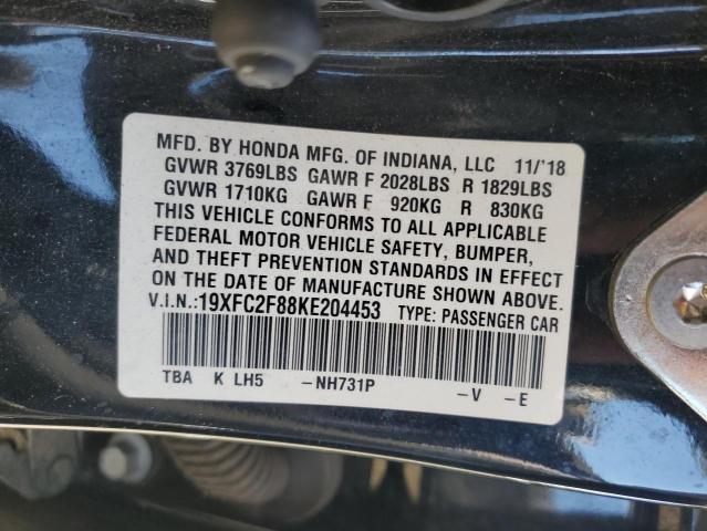 19XFC2F88KE204453 - 2019 HONDA CIVIC SPORT 黑色 照片 12