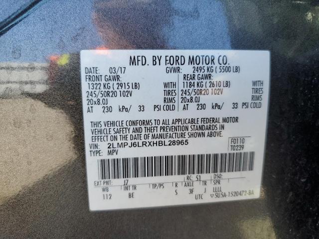 2LMPJ6LRXHBL28965 - 2017 LINCOLN MKX RESERVE GRAY photo 13