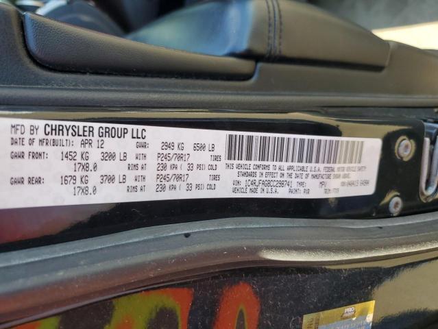 1C4RJFAG8CC298741 - 2012 JEEP GRAND CHER LAREDO 黑色 照片 12