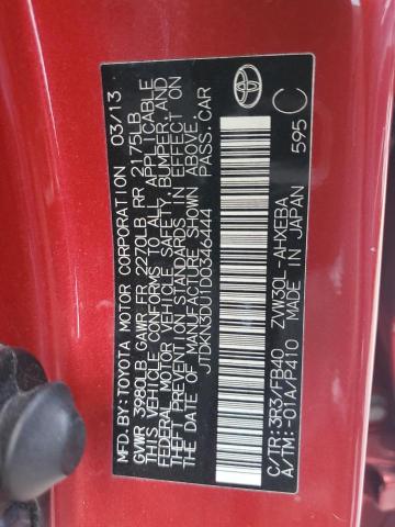 JTDKN3DU1D0346444 - 2013 TOYOTA PRIUS Qırmızı foto 12