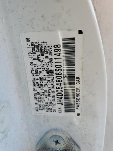 JH4DC54806S011498 - 2006 ACURA RSX WHITE photo 12