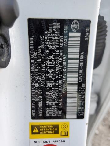 4T4BF1FK3FR508892 - 2015 TOYOTA CAMRY LE WHITE photo 13