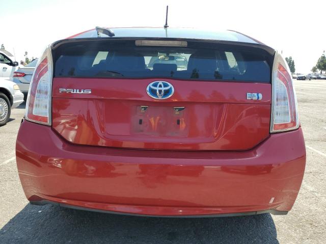 JTDKN3DU4D1724525 - 2013 TOYOTA PRIUS წითელი ფოტო 6