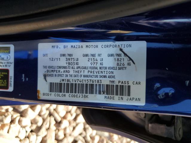 JM1BL1V74C1576183 - 2012 MAZDA 3 I BLUE photo 12