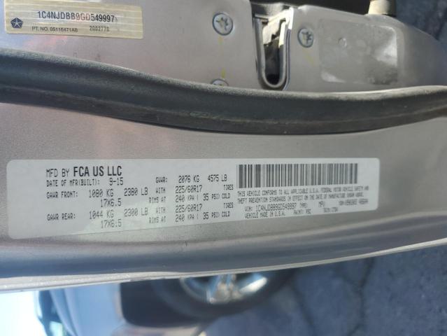 1C4NJDBB9GD549997 - 2016 JEEP COMPASS SPORT SILVER photo 13