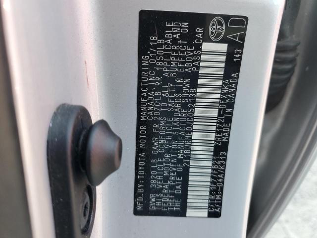 2T1BURHE0JC052138 - 2018 TOYOTA COROLLA L ვერცხლისფერი ფოტო 13