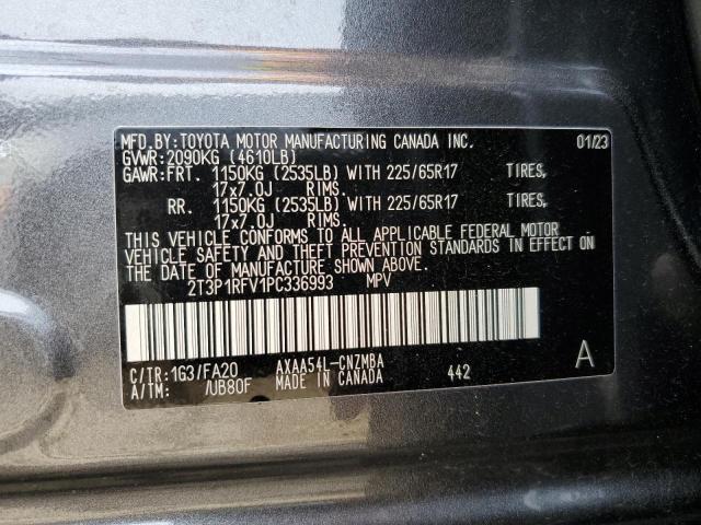 2T3P1RFV1PC336993 - 2023 TOYOTA RAV4 XLE GRAY photo 13