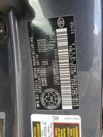 4T1BF3EK0BU617344 - 2011 TOYOTA CAMRY BASE CHARCOAL photo 12