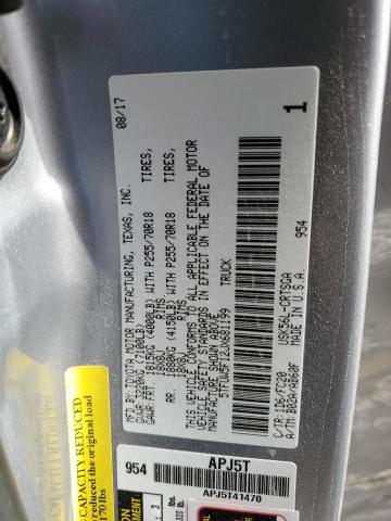 5TFUW5F12JX681199 - 2018 TOYOTA TUNDRA DOUBLE CAB SR/SR5 SILVER photo 12