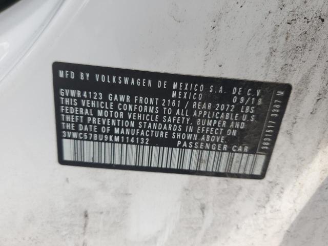 3VWC57BU9KM114132 - 2019 VOLKSWAGEN JETTA S თეთრი ფოტო 12