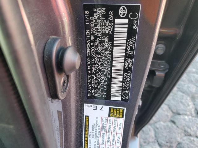 JTDKARFP4J3102691 - 2018 TOYOTA PRIUS PRIM 灰色 照片 12