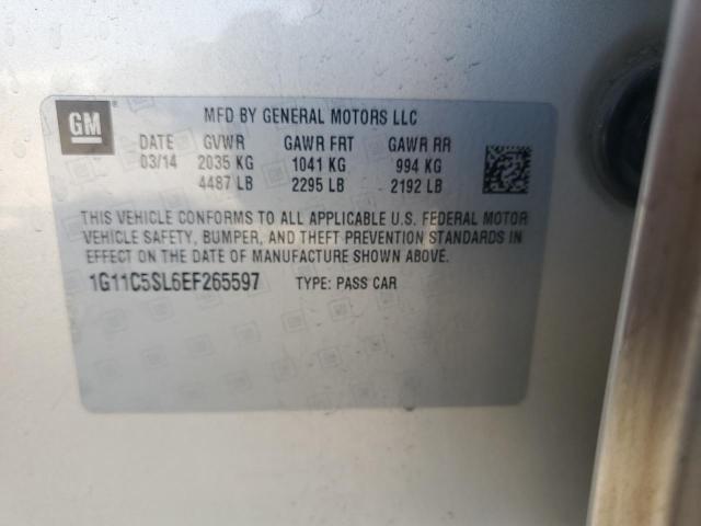 1G11C5SL6EF265597 - 2014 CHEVROLET MALIBU 1LT BEIGE photo 12