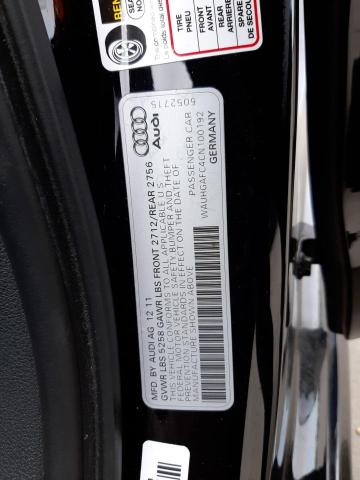 WAUHGAFC4CN100192 - 2012 AUDI A6 PRESTIGE შავი ფოტო 13