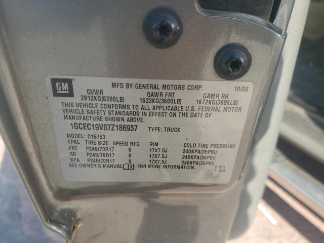 1GCEC19V07Z186937 - 2007 CHEVROLET SILVERADO C1500 CLASSIC GRAY photo 12