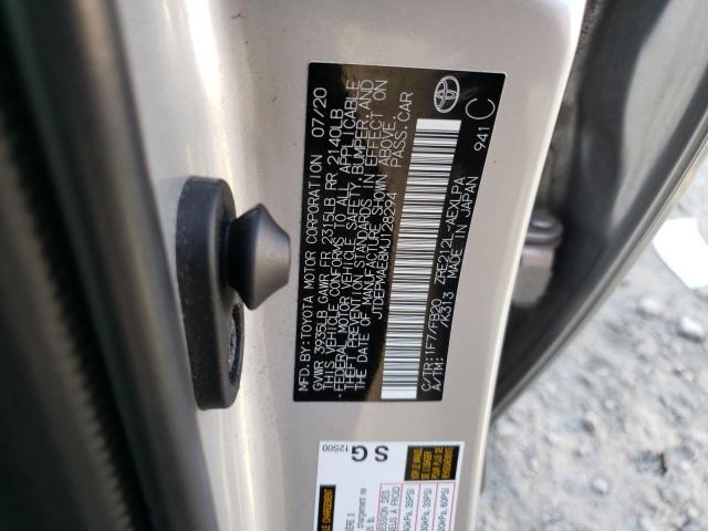 JTDEPMAE8MJ128294 - 2021 TOYOTA COROLLA LE SILVER photo 12