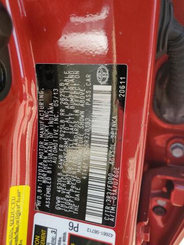 4T4BF1FK5DR320193 - 2013 TOYOTA CAMRY L RED photo 12