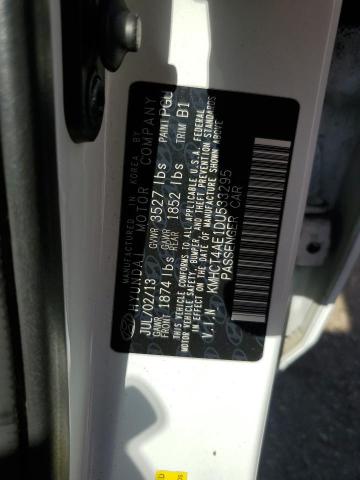 KMHCT4AE1DU533295 - 2013 HYUNDAI ACCENT GLS WHITE photo 12