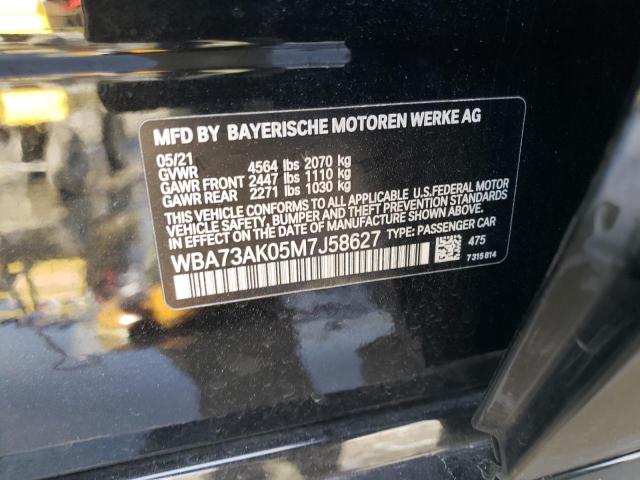 WBA73AK05M7J58627 - 2021 BMW 228XI BLACK photo 12