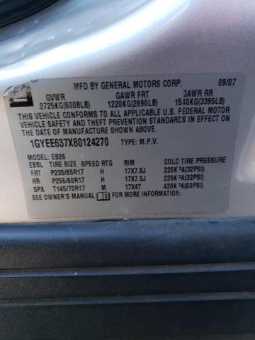 1GYEE637X80124270 - 2008 CADILLAC SRX SILVER photo 12