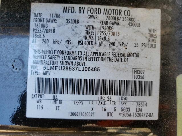 5LMFU28537LJ06485 - 2007 LINCOLN NAVIGATOR 黑色 照片 13