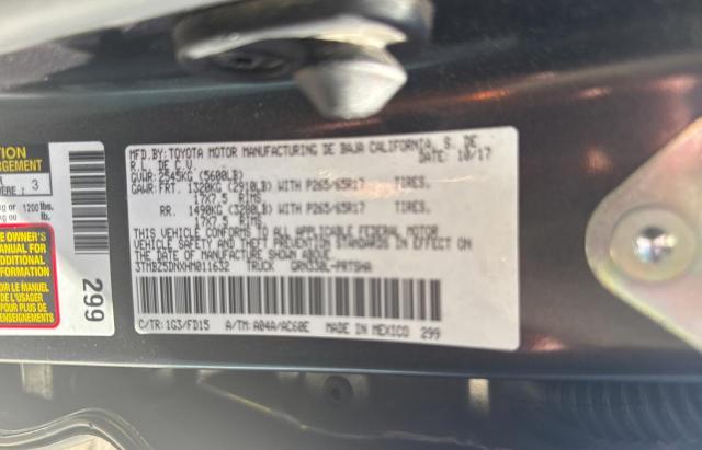 3TMBZ5DNXHM011632 - 2017 TOYOTA TACOMA DOUBLE CAB Boz foto 10