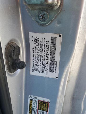 2HGFG118X6H583134 - 2006 HONDA CIVIC EX SILVER photo 13