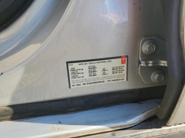 5YJSA1DNXDFP04134 - 2013 TESLA MODEL S SILVER photo 12