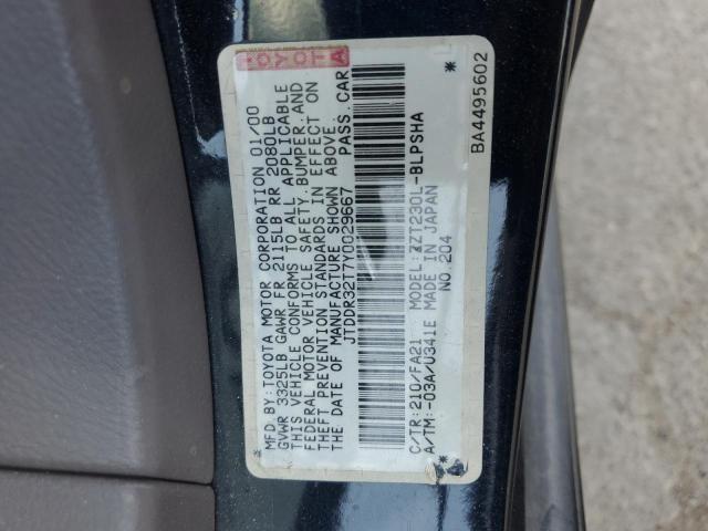 JTDDR32T7Y0029667 - 2000 TOYOTA CELICA GT 黑色 照片 12