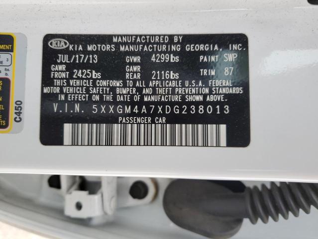 5XXGM4A7XDG238013 - 2013 KIA OPTIMA LX WHITE photo 12