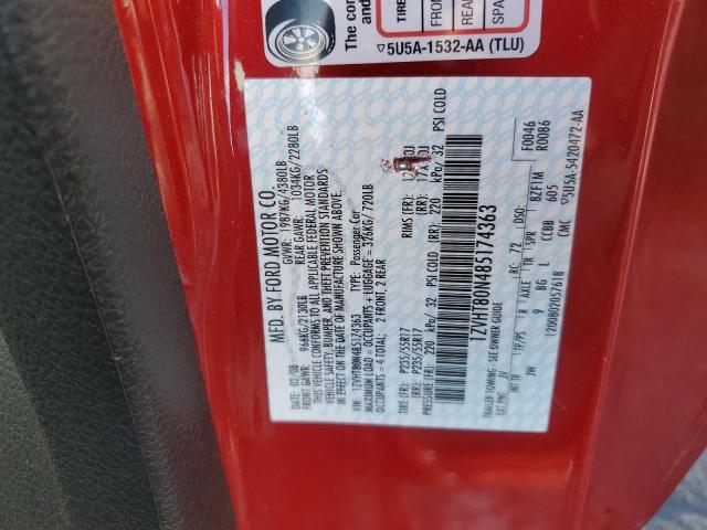 1ZVHT80N485174363 - 2008 FORD MUSTANG RED photo 12