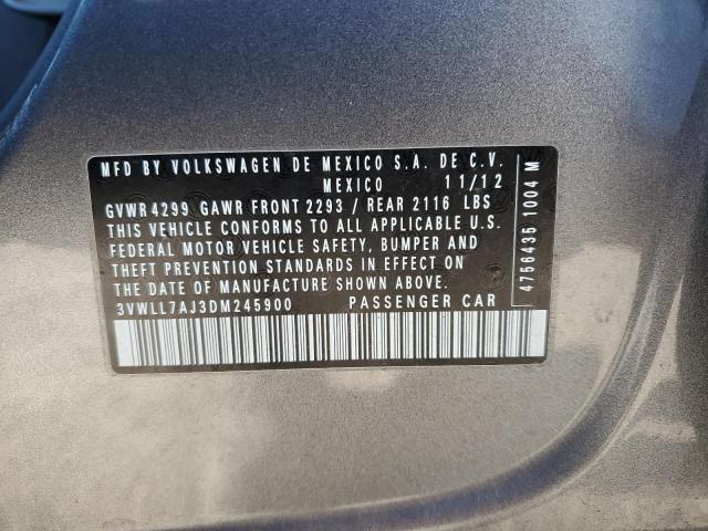 3VWLL7AJ3DM245900 - 2013 VOLKSWAGEN JETTA TDI 蓝色 照片 12