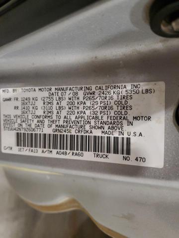 5TEUU42N79Z606771 - 2009 TOYOTA TACOMA ACCESS CAB Күміс фото 12